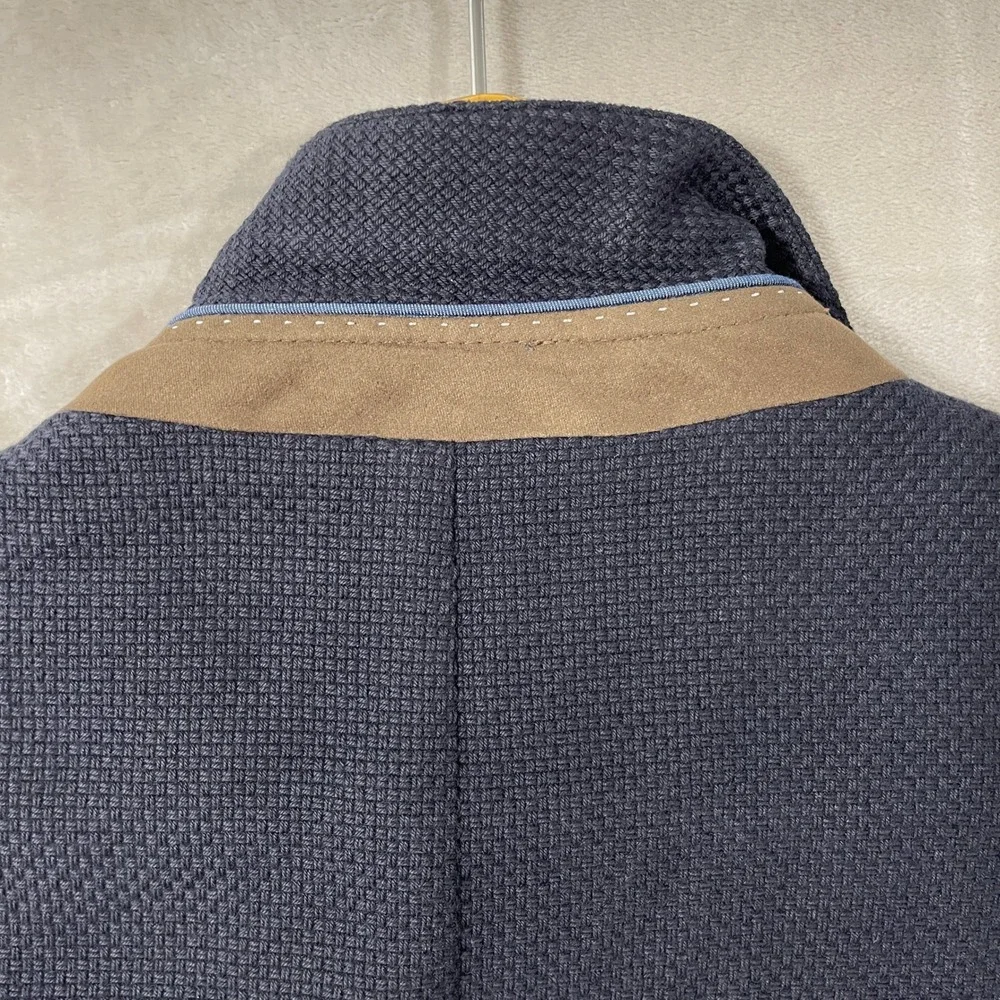Il‎ Garbo Collection Angelico Blazer Mens 40 Tall Navy Blue Elbow Patches Coat